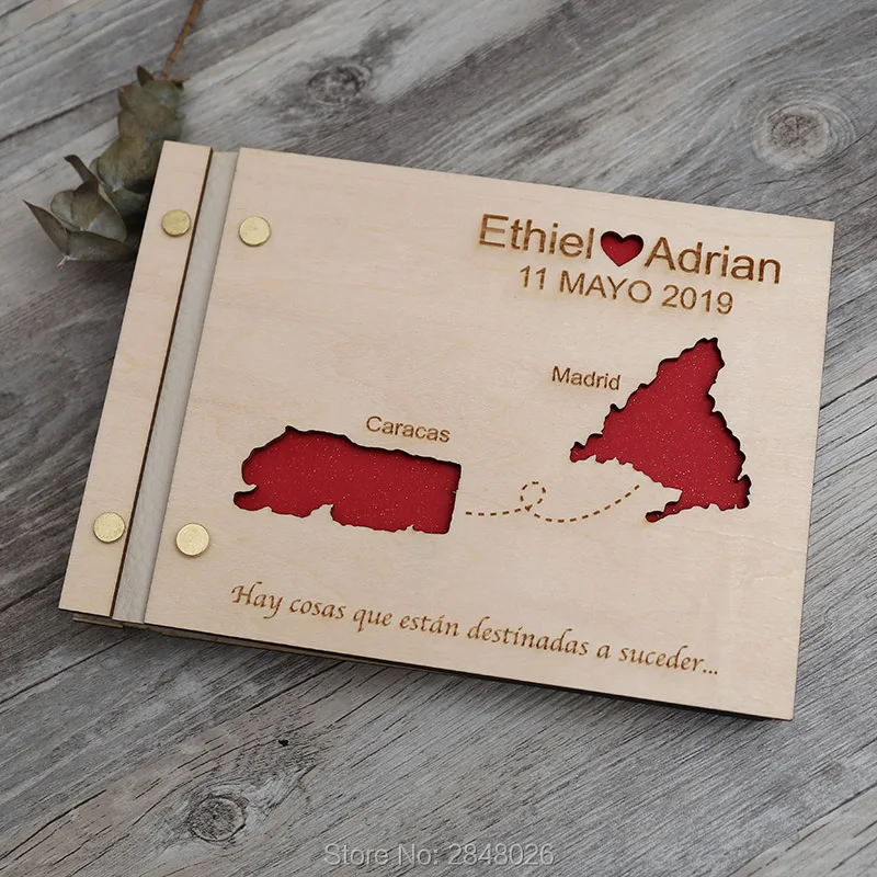Custom Star Map - แผนที่แกะสลักสมุดเยี่ยมงานแต่งงาน,ไม้ที่กําหนดเองงานแต่งงาน Love Journey Guest Book,ส่วนบุคคลป้ายในอัลบั้ม