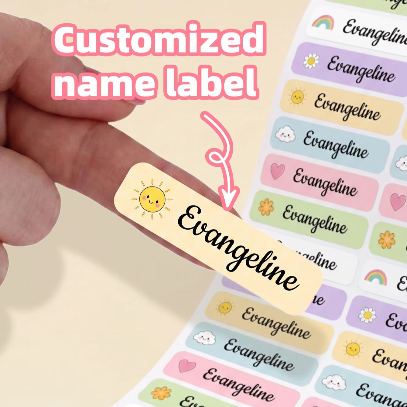 Personalized Name Box - สติกเกอร์ชื่อแบบกำหนดเอง 1-220 ชิ้น, ป้ายชื่อกันน้ำสำหรับขวดน้ำ, กล่องเก็บของ, กล่องหูฟัง,