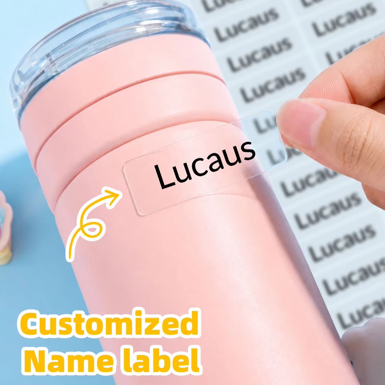 Personalized Name Box - สติกเกอร์ชื่อส่วนตัวแบบกำหนดเอง 1-300 ชิ้น, ฉลากกันน้ำสำหรับกระเป๋าเป้, กระเป๋าแล็ปท็อป, ภาชนะ,
