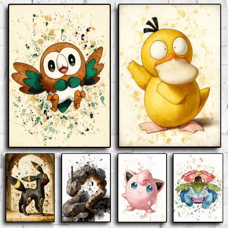 Photo Mosaic Print - โปเกมอน โรว์เล็ต ไซดั๊ก อัมเบรียน โอนิกซ์ จิกกี้พัฟ