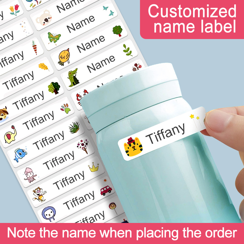 Personalized Name Box - สติกเกอร์ชื่อกันน้ำแบบส่วนตัว ปรับแต่งได้สำหรับขวดน้ำ กล่องอาหารกลางวัน และงานฝีมือของเด็กๆ - ฉลากเคลือบด้านที่ทนทาน