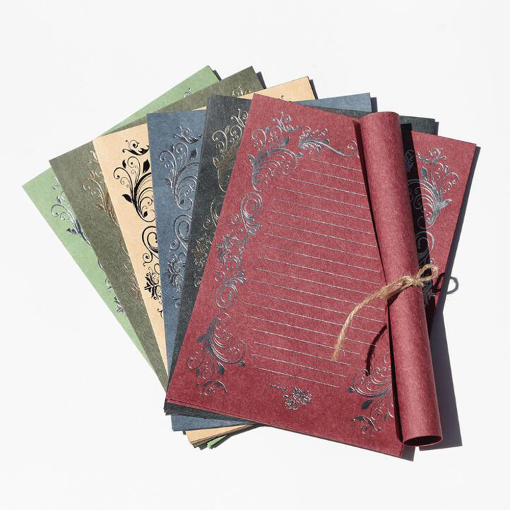 Wax Seal Letter Kit - 4 แผ่นหรูหรา Elegant VINTAGE Retro น่ารักออกแบบเขียนเครื่องเขียนกระดาษ