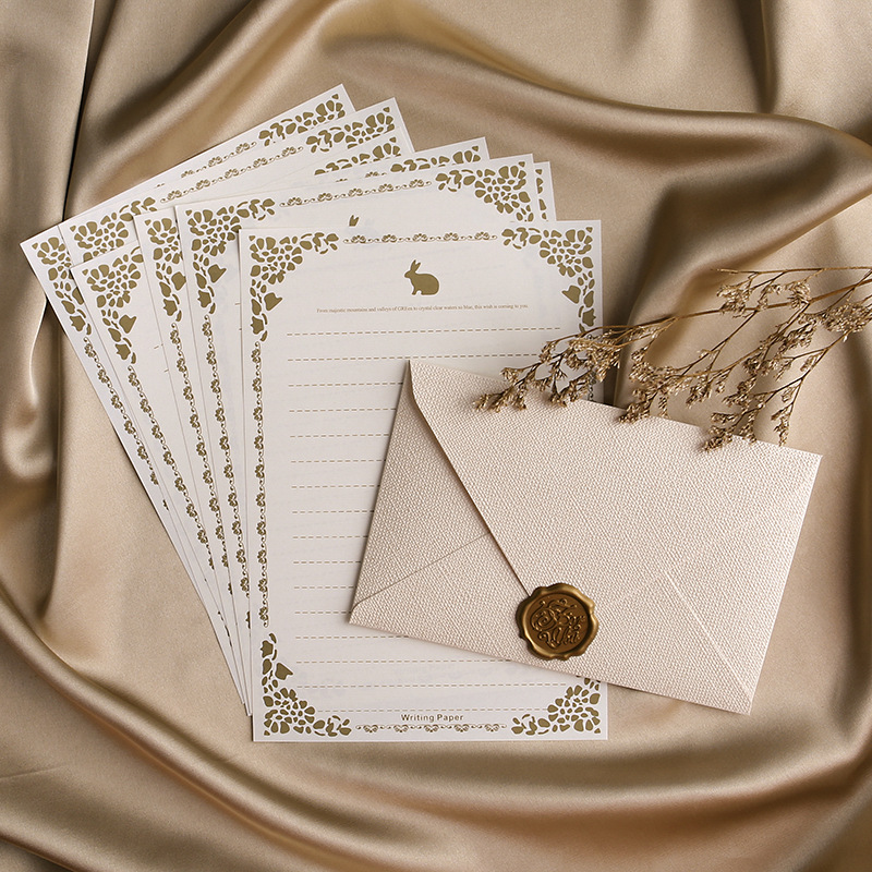 Wax Seal Letter Kit - ชุดกระดาษซองกระดาษผ้าลินินสีน้ําตาล 10 ชิ้นสไตล์ย้อนยุค เหมาะสําหรับคริสต์มาสและวันวาเลนไทน์และเทศกาลอื่นๆ