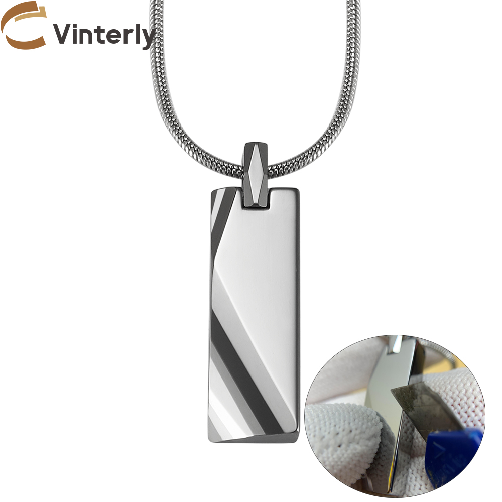 Name Necklace Custom - จี้ทังสเตนคาร์ไบด์สำหรับผู้ชายสร้อยคอกันน้ำขัดเงาสูงกันรอยขีดข่วนออกแบบได้ตามต้องการ