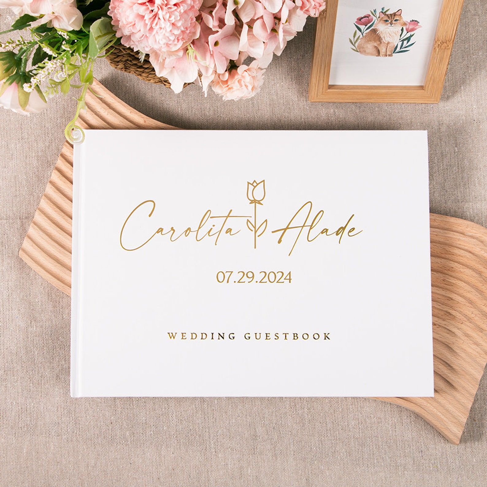 Custom Photo Book - Custom สมุดเยี่ยมงานแต่งงานส่วนบุคคลสมุดเยี่ยมป้ายหมั้นหนังสืออัลบั้มรูปที่ไม่ซ้ํากันสมุดเยี่ยมงานแต่งงานงานแต่งงาน Keepsake ของขวัญ