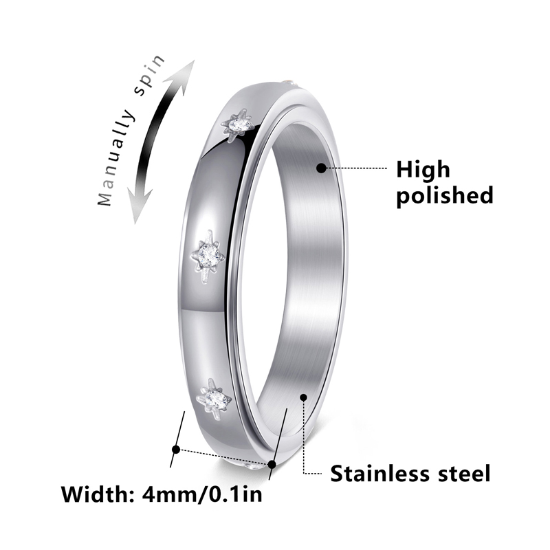 แหวนคู่รักทรงดาวหมุนได้ประดับเ - Initial Ring Custom บทวิจารณ์และราคา