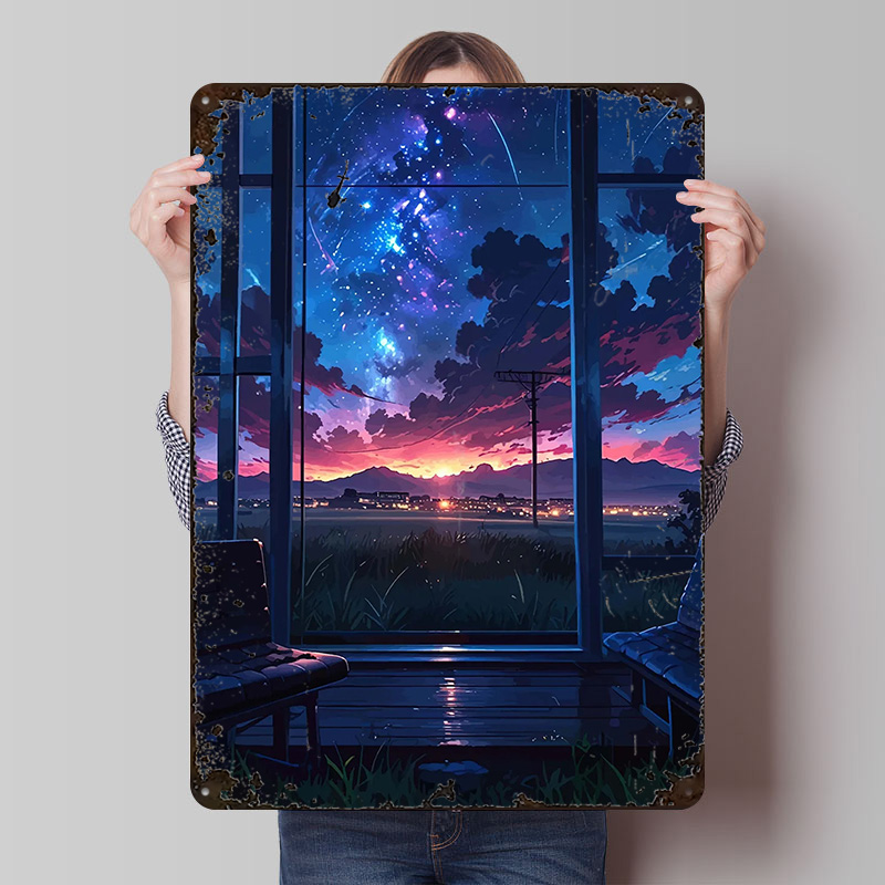 โปสเตอร์ภาพพิมพ์วิวหน้าต่างอนิ - Custom Night Sky บทวิจารณ์และราคา