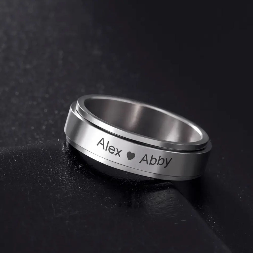 แหวนสแตนเลสสตีลสลักชื่อแบบกำหน - Initial Ring Custom บทวิจารณ์และราคา