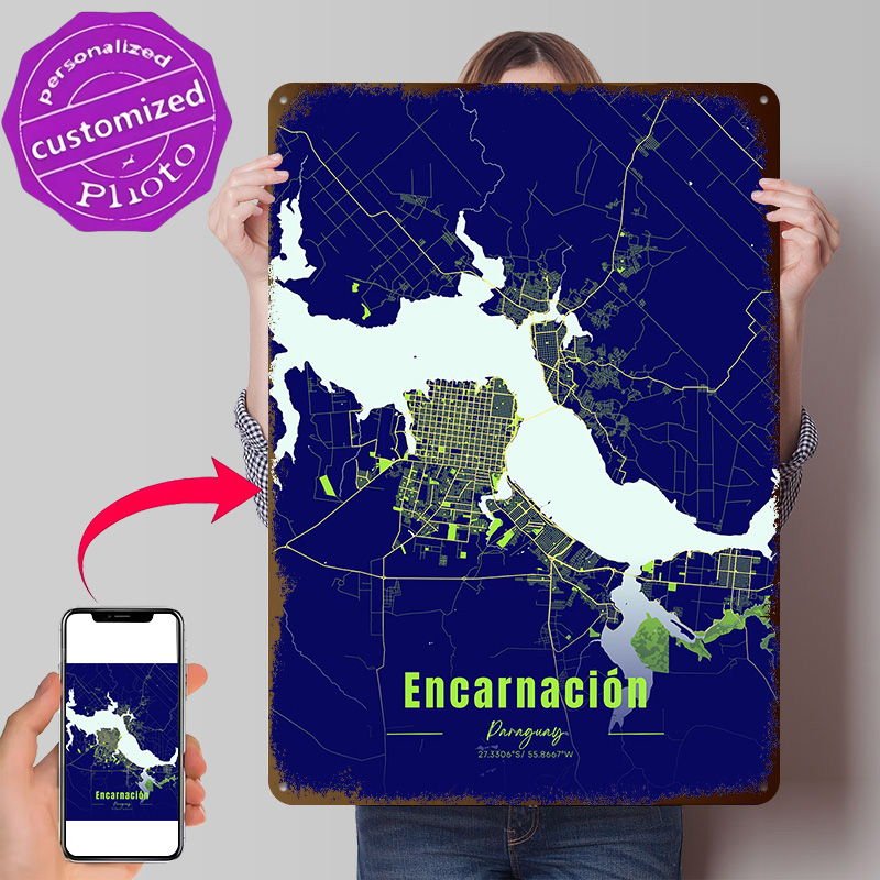 ของตกแต่งบ้าน Encarnación ของต - Custom Map Poster บทวิจารณ์และราคา