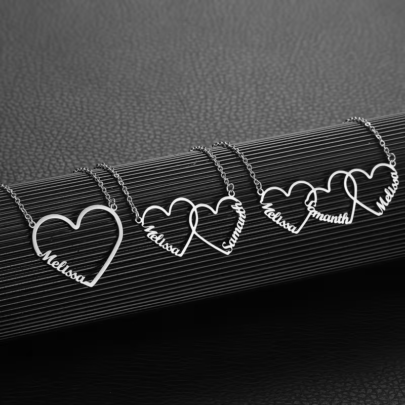 สร้อยคอจี้รูปหัวใจเชื่อมต่อกัน - Name Necklace Custom บทวิจารณ์และราคา