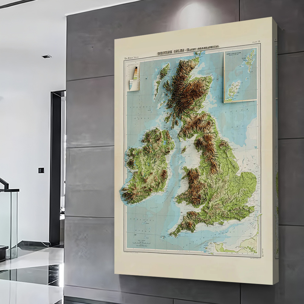 แผนที่นูน 3 มิติของหมู่เกาะอัง - Custom Map Poster บทวิจารณ์และราคา