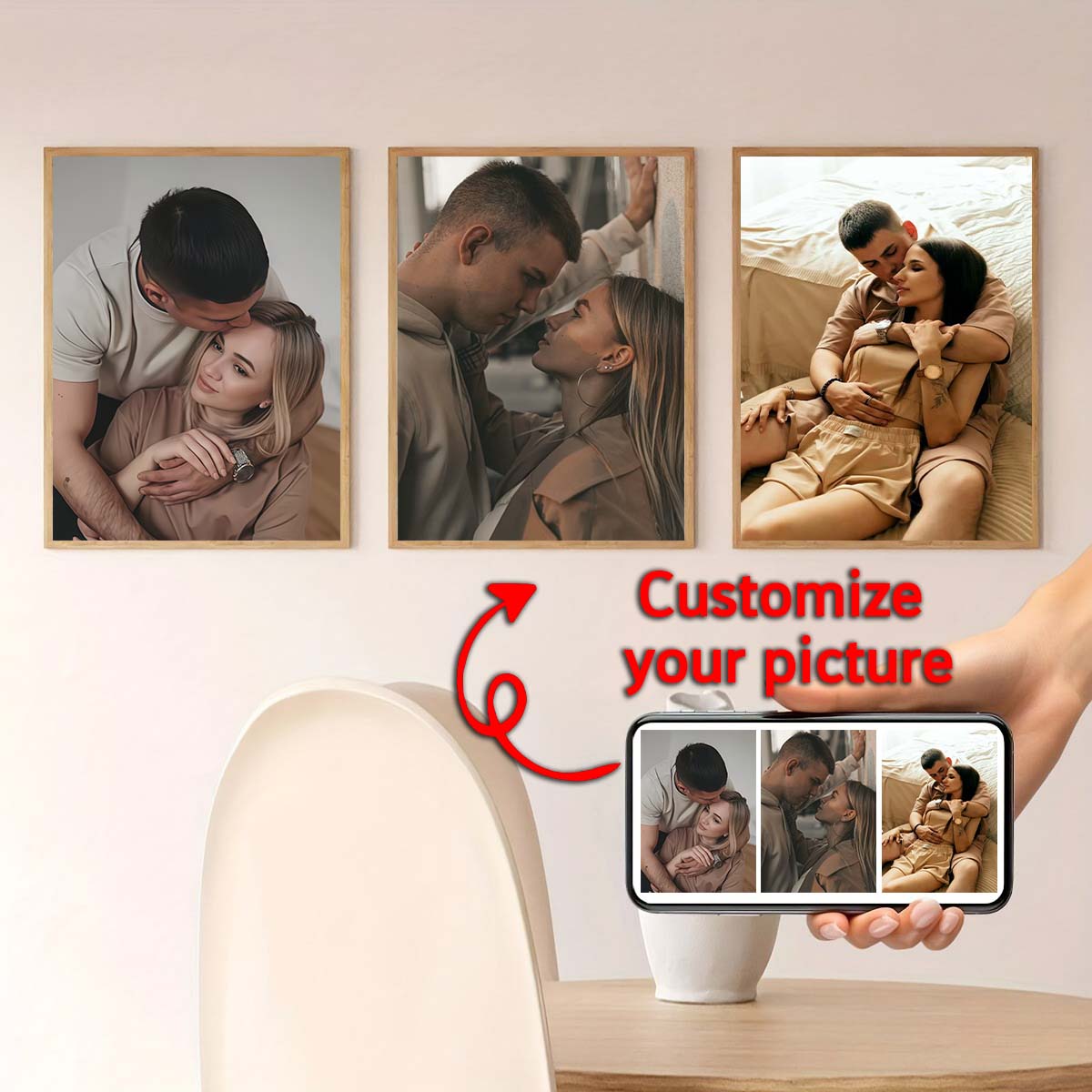 ภาพวาดสีน้ำมันแบบสามชิ้น - กรอ - Engraved Wood Frame บทวิจารณ์และราคา