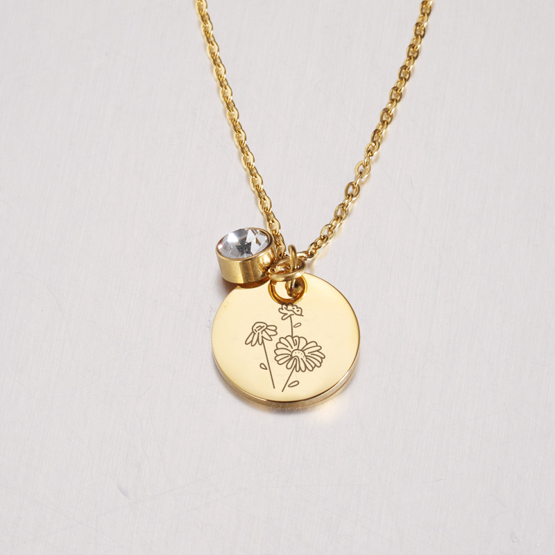คริสตัล Birthstone สร้อยคอสำหร - Birth Flower Necklace บทวิจารณ์และราคา