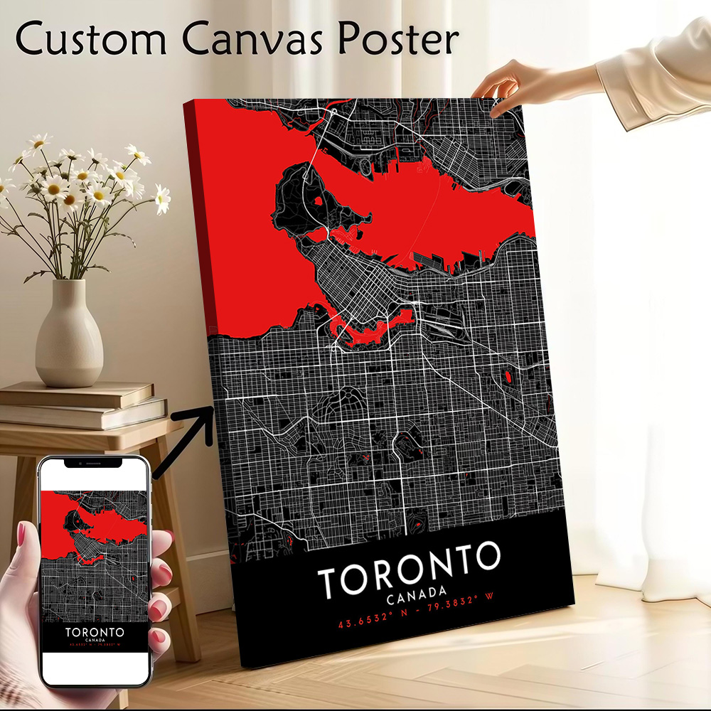 โปสเตอร์ภาพพิมพ์บนผ้าใบ Toront - Custom Map Poster บทวิจารณ์และราคา