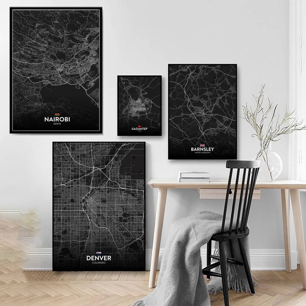 ปารีส ลอนดอน นิวยอร์ก แผนที่เม - Custom Map Poster บทวิจารณ์และราคา