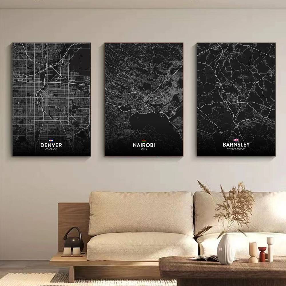ปารีส ลอนดอน นิวยอร์ก แผนที่เม - Custom Map Poster บทวิจารณ์และราคา