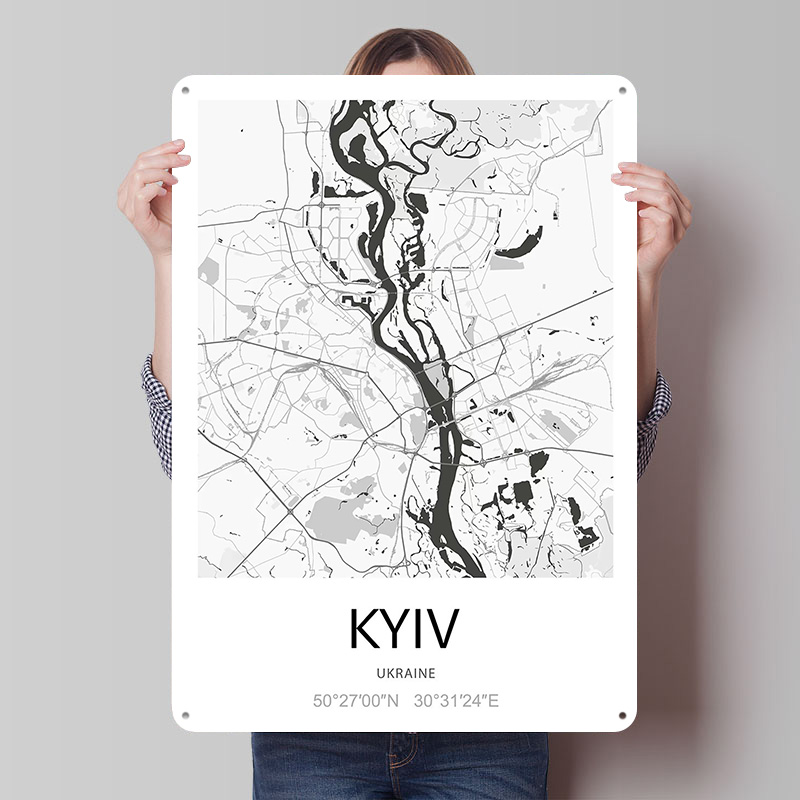 โปสเตอร์แผนที่เมืองเคียฟ พิมพ์ - Custom Map Poster บทวิจารณ์และราคา