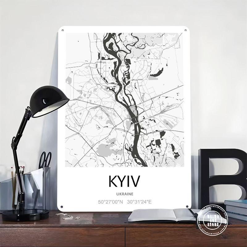 โปสเตอร์แผนที่เมืองเคียฟ พิมพ์ - Custom Map Poster บทวิจารณ์และราคา