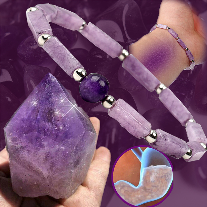 1ชิ้นสร้อยข้อมืออเมทิสต์ทำให้ร - Coordinates Bracelet บทวิจารณ์และราคา