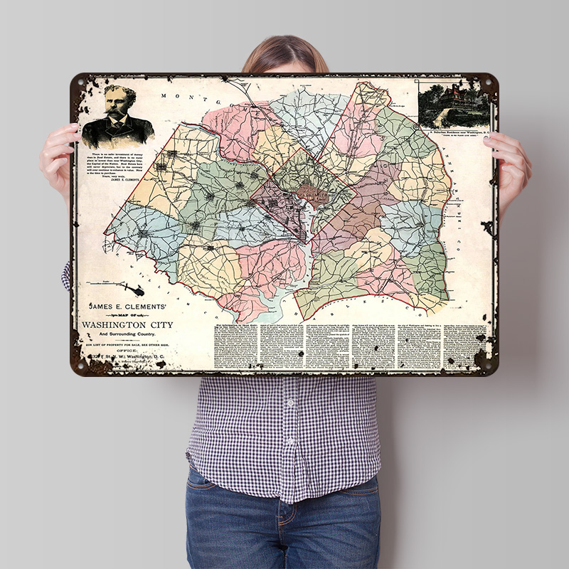 แผนที่เมืองวอชิงตัน โปสเตอร์พิ - Custom Map Poster บทวิจารณ์และราคา