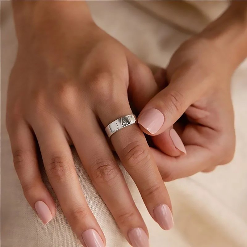 ส่วนบุคคลชื่อแหวนสําหรับผู้ชาย - Initial Ring Custom บทวิจารณ์และราคา
