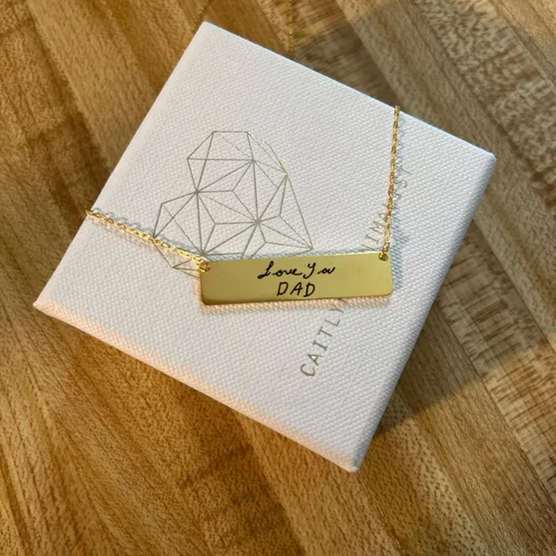 ชื่อลายมือสร้อยคอจี้บาร์สแตนเล - Handwriting Necklace Bar บทวิจารณ์และราคา