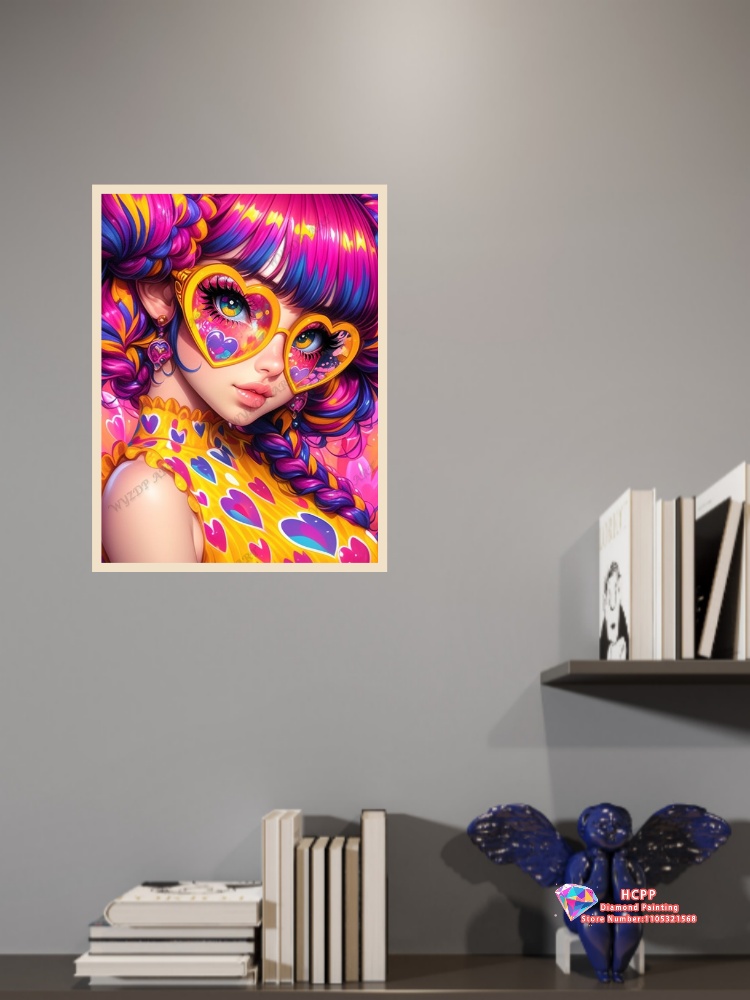 ชุดภาพวาดเพชรการ์ตูนสาวน้อย แบ - Photo Mosaic Print บทวิจารณ์และราคา