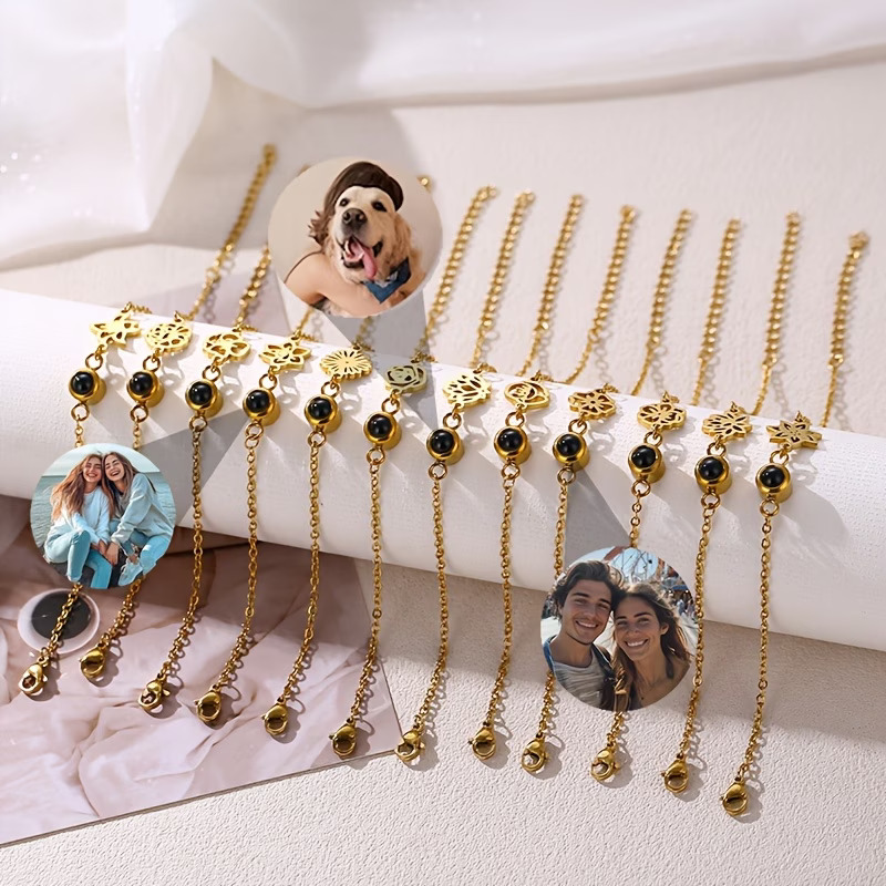กำไลข้อมือสแตนเลสสตีลแบบกำหนดเ - Birth Flower Necklace บทวิจารณ์และราคา