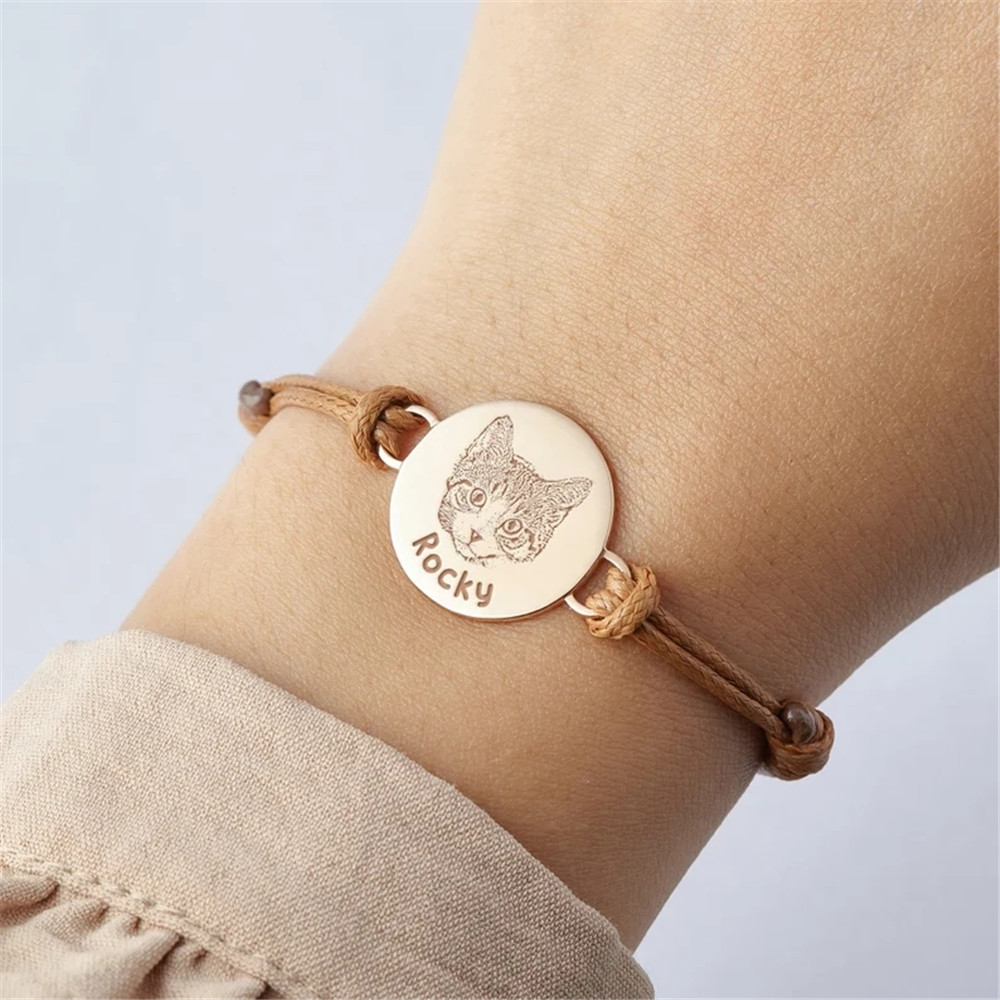 ปรับแมวสุนัขภาพสร้อยข้อมือหนัง - Pet Portrait Custom บทวิจารณ์และราคา