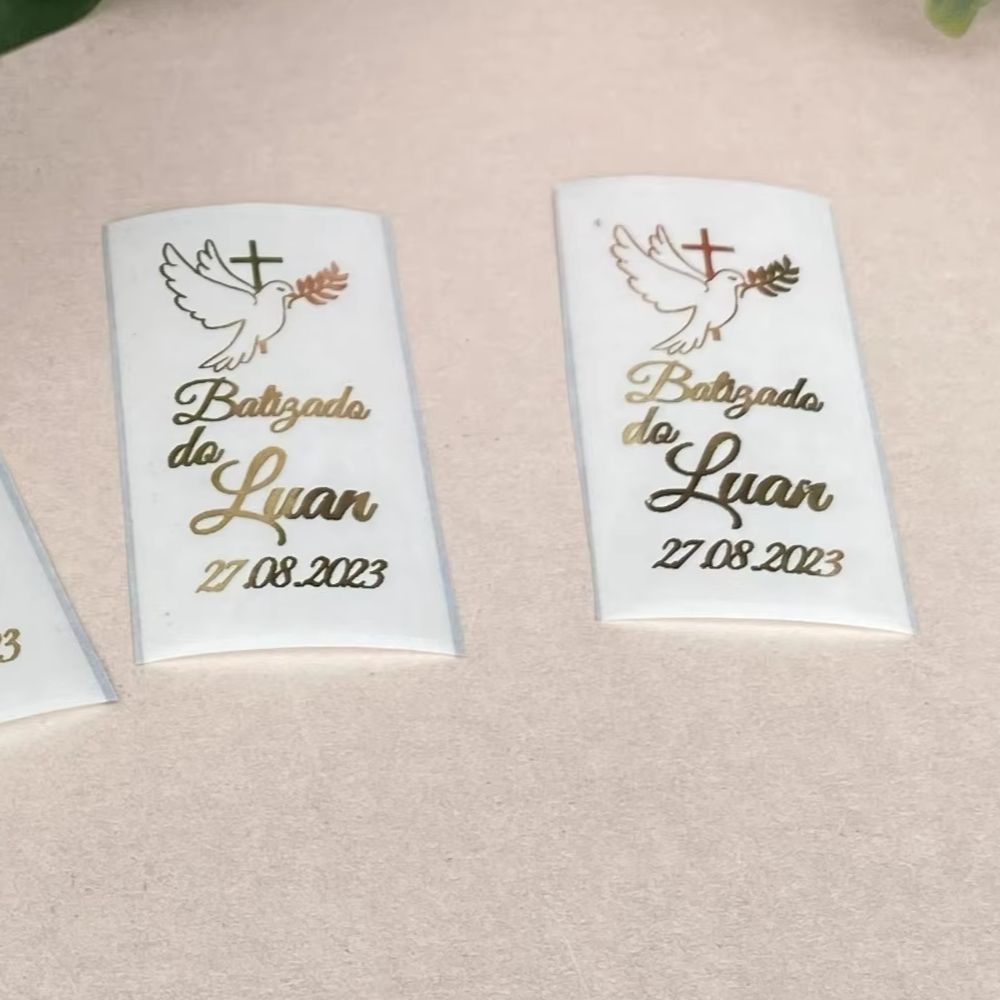 สติกเกอร์ติดเทียนรูปบัพติศมาขอ - Personalised Candle Label บทวิจารณ์และราคา