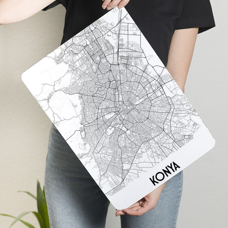 Konya City แผนที่ Tinplate ป้า - Custom Map Poster บทวิจารณ์และราคา