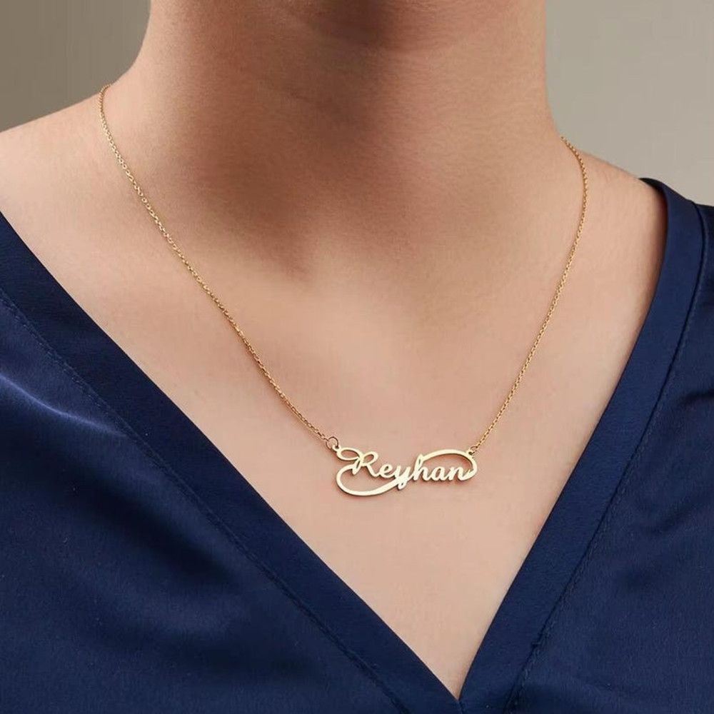 สร้อยคอชื่ออินฟินิตี้แบบกำหนดเ - Birth Flower Necklace บทวิจารณ์และราคา