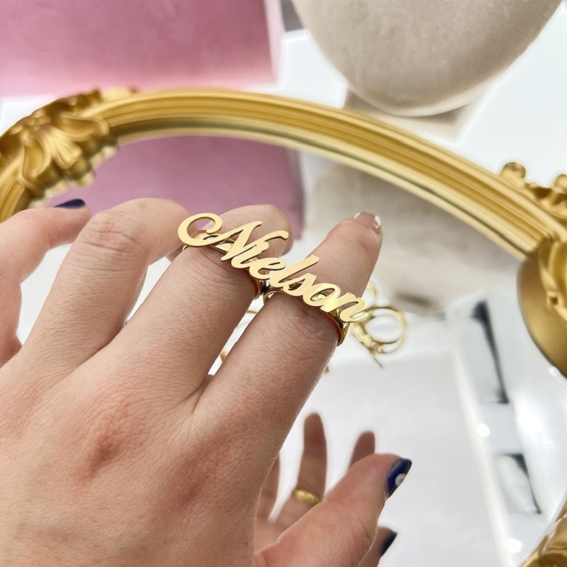 ปรับแต่งสแตนเลสสองนิ้วแหวนเงิน - Initial Ring Custom บทวิจารณ์และราคา